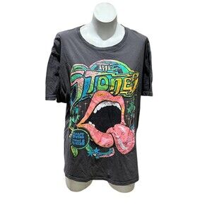 The Rolling Stones Some Girls Tongue Graphic T-Shirt Mens 2XL Black Crew
